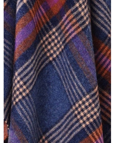 Plaid Christchurch Bleu roi - Couverture en pure laine vierge Bronte by Moon anglaise plaid tartan ecossais 100 laine highland
