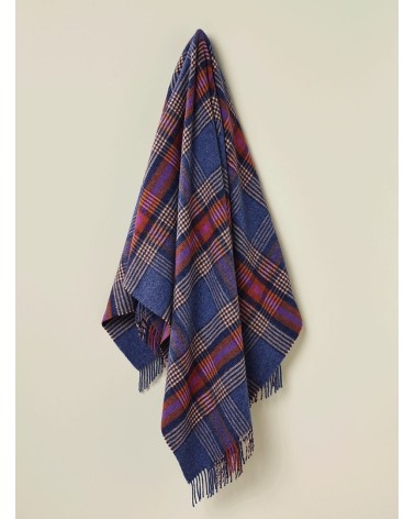 Plaid Christchurch Bleu roi - Couverture en pure laine vierge Bronte by Moon plaide pour canapé de lit cocooning chaud