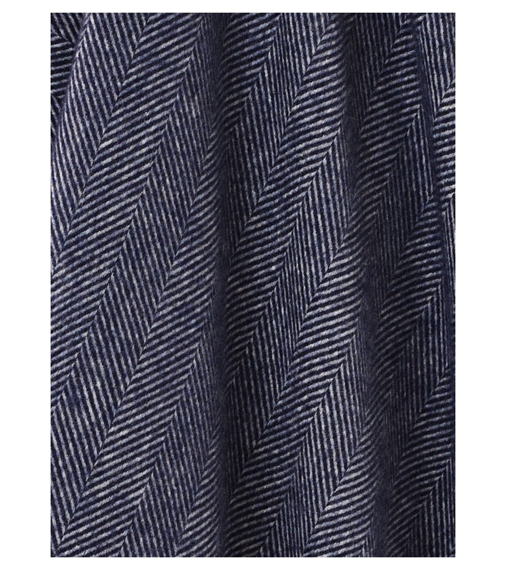 HERRINGBONE Navy - Coperta di lana merino Bronte by Moon plaid per divano in lana coperta morbida letto matrimoniale plaides ...