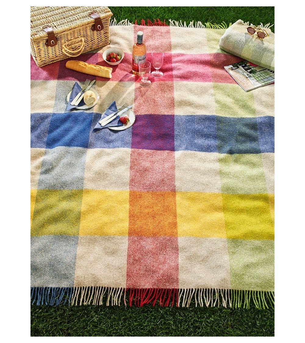 Plaid HARLAND Multicolour - Couverture en laine Bronte by Moon un plaid cocooning couverture chaude douce plaide lit