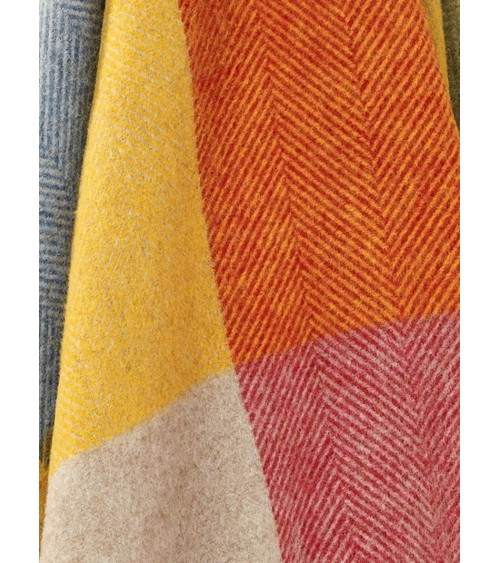 HARLAND Multicolour - Pure new wool blanket Bronte by Moon best for sofa throw warm cozy soft