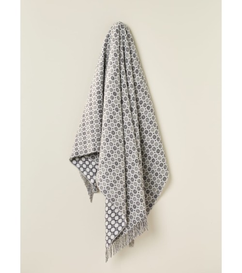 Plaid canapé MILAN Gris - couverture en laine mérinos Bronte by Moon anglaise plaid tartan ecossais 100 laine highland