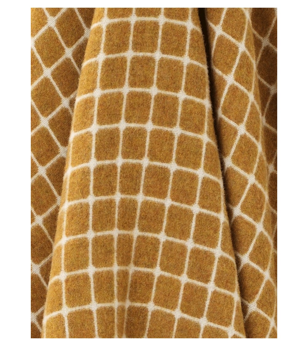 ATHENS Gold - Plaid canapé, couverture en laine mérinos Bronte by Moon un plaid cocooning couverture chaude douce plaide lit
