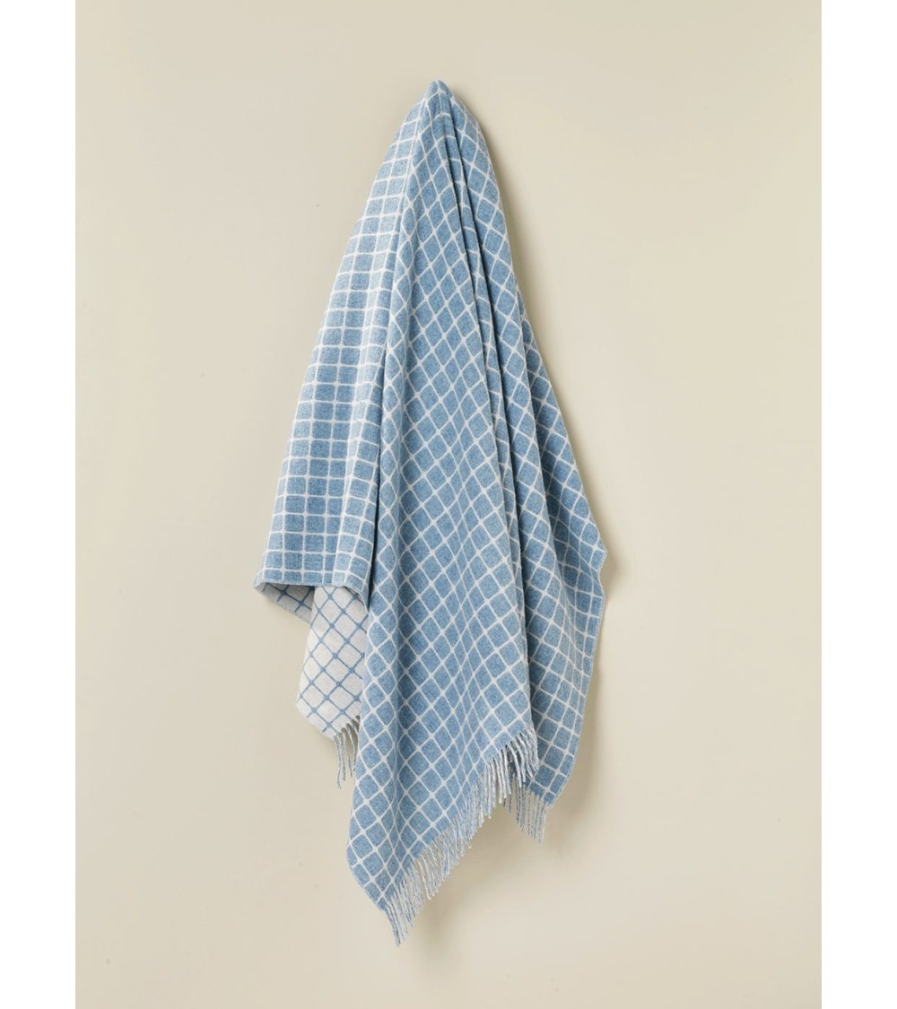 ATHENS Aqua - Plaid canapé, couverture en laine mérinos Bronte by Moon anglaise plaid tartan ecossais 100 laine highland