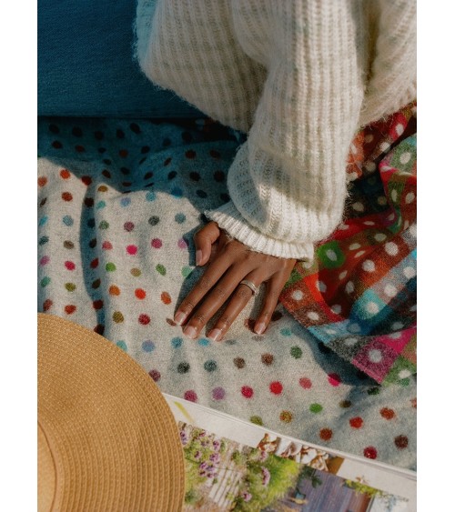 MULTI SPOT Grigio - Coperta di lana merino Bronte by Moon di qualità per divano coperte plaid