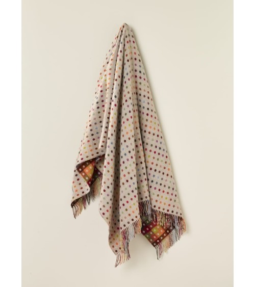 Plaid MULTISPOT Beige - Couverture en laine mérinos Bronte by Moon un plaid cocooning couverture chaude douce plaide lit