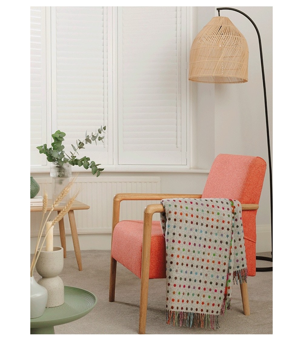 Plaid MULTISPOT Beige - Couverture en laine mérinos Bronte by Moon un plaid cocooning couverture chaude douce plaide lit