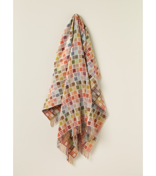 Plaid RIBBON Beige / Multicolor - Couverture en laine mérinos Bronte by Moon anglaise plaid tartan ecossais 100 laine highland