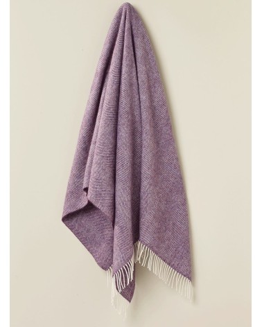 HERRINGBONE Lavendel - Wolldecke aus reiner Schurwolle Bronte by Moon Schafwolldecke warme Woll Decken Sofa wohndecke kaufen