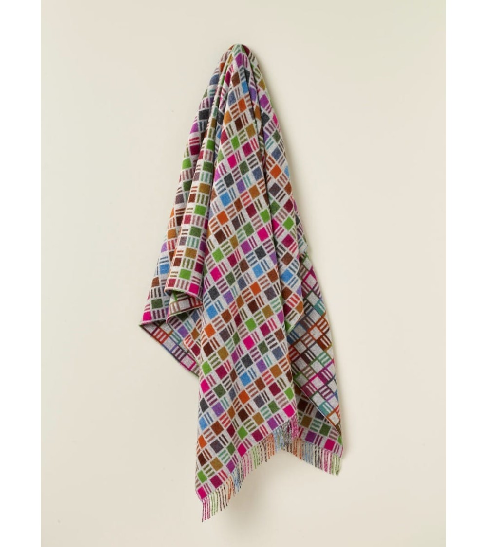 RIBBON Gris / Multicolor - Plaid canapé, couverture en laine Bronte by Moon plaide pour canapé de lit cocooning chaud