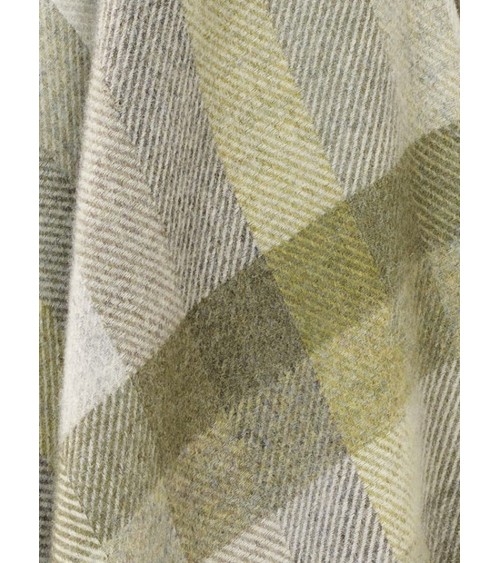 Plaid WOODALE Olive - Couverture canapé en laine Bronte by Moon anglaise plaid tartan ecossais 100 laine highland