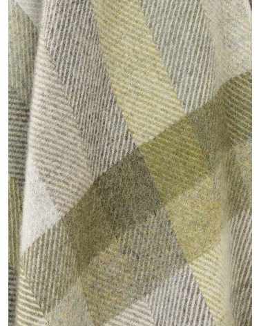 Plaid WOODALE Olive - Couverture canapé en laine Bronte by Moon anglaise plaid tartan ecossais 100 laine highland