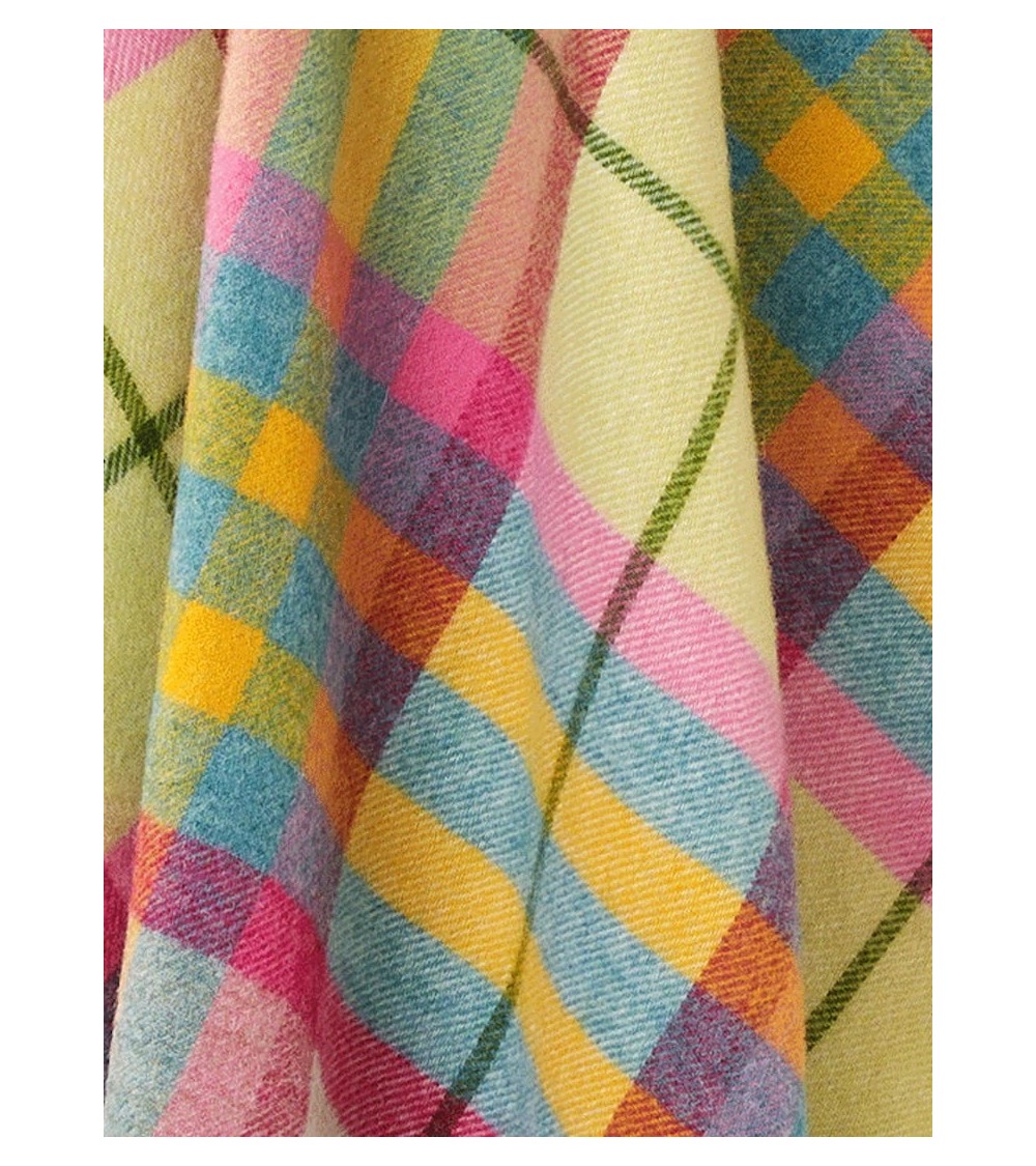 FALMOUTH Ivory / Pink - Pure new wool blanket Bronte by Moon warm cozy soft sofa throw blanket picnic throws and blankets