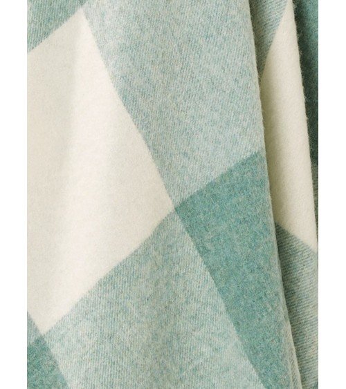 PASTEL BLOCKCHECK Eucalyptus - Merino wool blanket Bronte by Moon best for sofa throw warm cozy soft