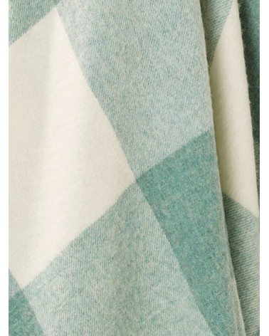 Plaid PASTEL BLOCK Eucalyptus - Couverture en laine mérinos Bronte by Moon anglaise plaid tartan ecossais 100 laine highland