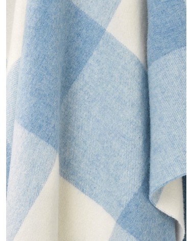 PASTEL BLOCKCHECK Aqua - Coperta di lana merino Bronte by Moon plaid per divano in lana coperta morbida letto matrimoniale pl...