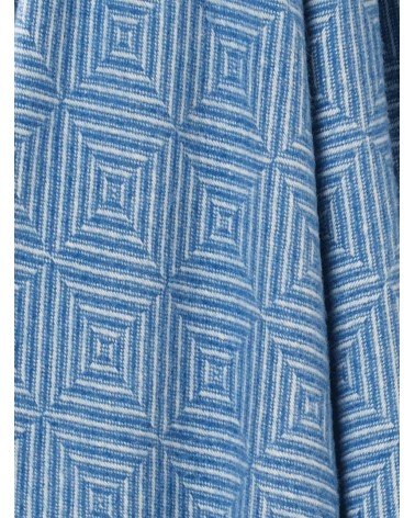 BRIGHT DIAMOND Aqua - Merino wool blanket Bronte by Moon best for sofa throw warm cozy soft