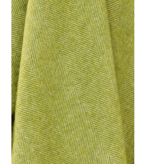 HERRINGBONE Lime - Pure new wool blanket Bronte by Moon warm cozy soft sofa throw blanket picnic throws and blankets