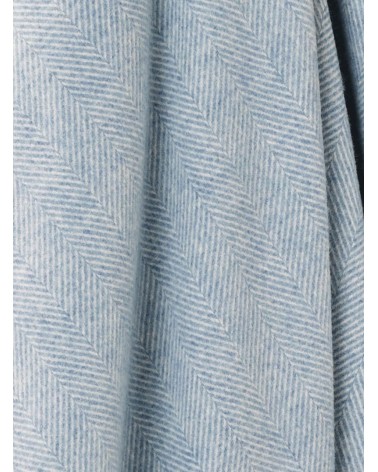 HERRINGBONE Aqua - Merino wool blanket Bronte by Moon best for sofa throw warm cozy soft