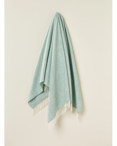 HERRINGBONE Eucalyptus - Merino wool blanket Bronte by Moon warm cozy soft sofa throw blanket picnic throws and blankets