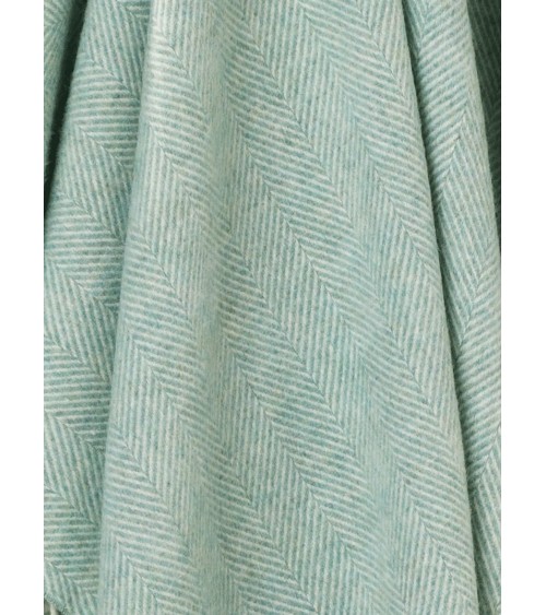 HERRINGBONE Eucalyptus - Coperta di lana merino Bronte by Moon di qualità per divano coperte plaid