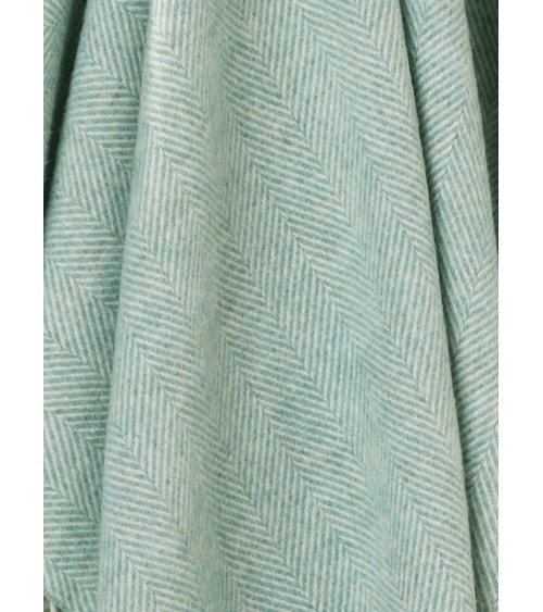 HERRINGBONE Eucalyptus - Merino wool blanket Bronte by Moon warm cozy soft sofa throw blanket picnic throws and blankets