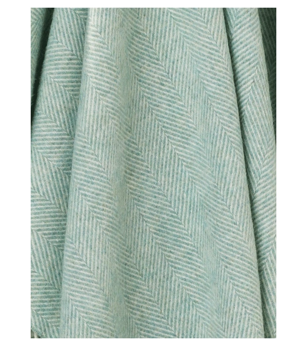 HERRINGBONE Eucalyptus - Merino wool blanket Bronte by Moon warm cozy soft sofa throw blanket picnic throws and blankets