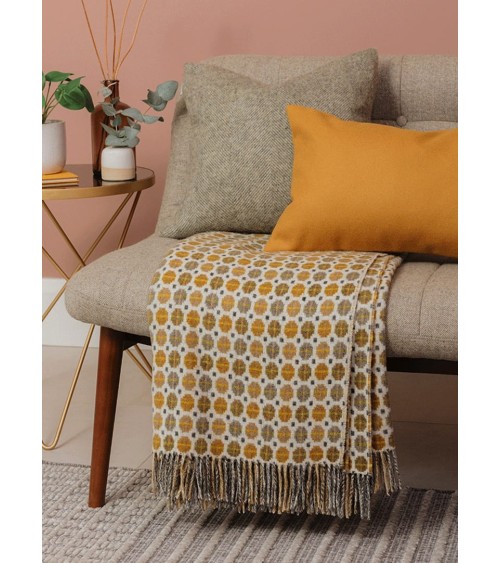 Plaid MILAN Gold - Couverture en laine mérinos Bronte by Moon plaide pour canapé de lit cocooning chaud