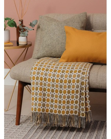 Plaid MILAN Gold - Couverture en laine mérinos Bronte by Moon plaide pour canapé de lit cocooning chaud