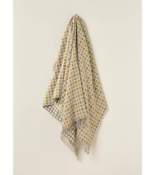 Plaid MILAN Gold - Couverture en laine mérinos Bronte by Moon anglaise plaid tartan ecossais 100 laine highland