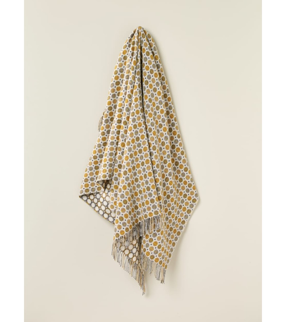 Plaid MILAN Gold - Couverture en laine mérinos Bronte by Moon plaide pour canapé de lit cocooning chaud