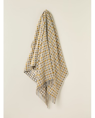 Plaid MILAN Gold - Couverture en laine mérinos Bronte by Moon plaide pour canapé de lit cocooning chaud