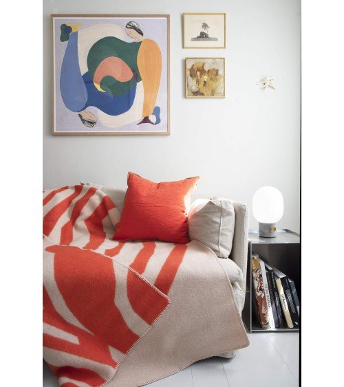 PUGH Red - Coperta di lana e cotone Brita Sweden di qualità per divano coperte plaid