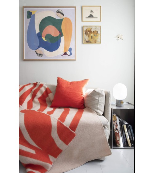 PUGH Red - Wool and cotton blanket Brita Sweden best cozy soft throws and blankets for sofa