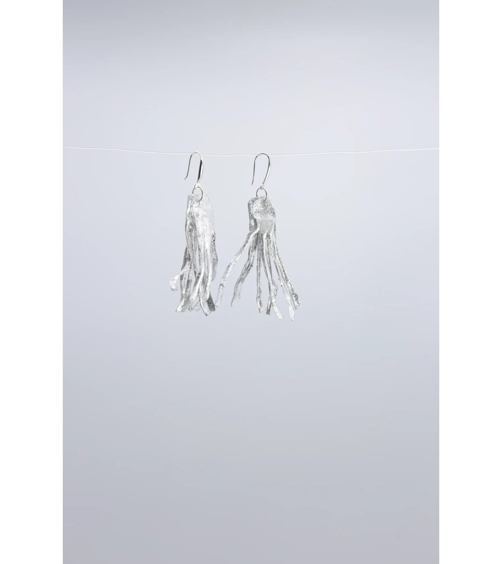 Aqua - Boucles d'oreilles pendantes en plastique upcyclé Jianhui London fantaisie original femme suisse