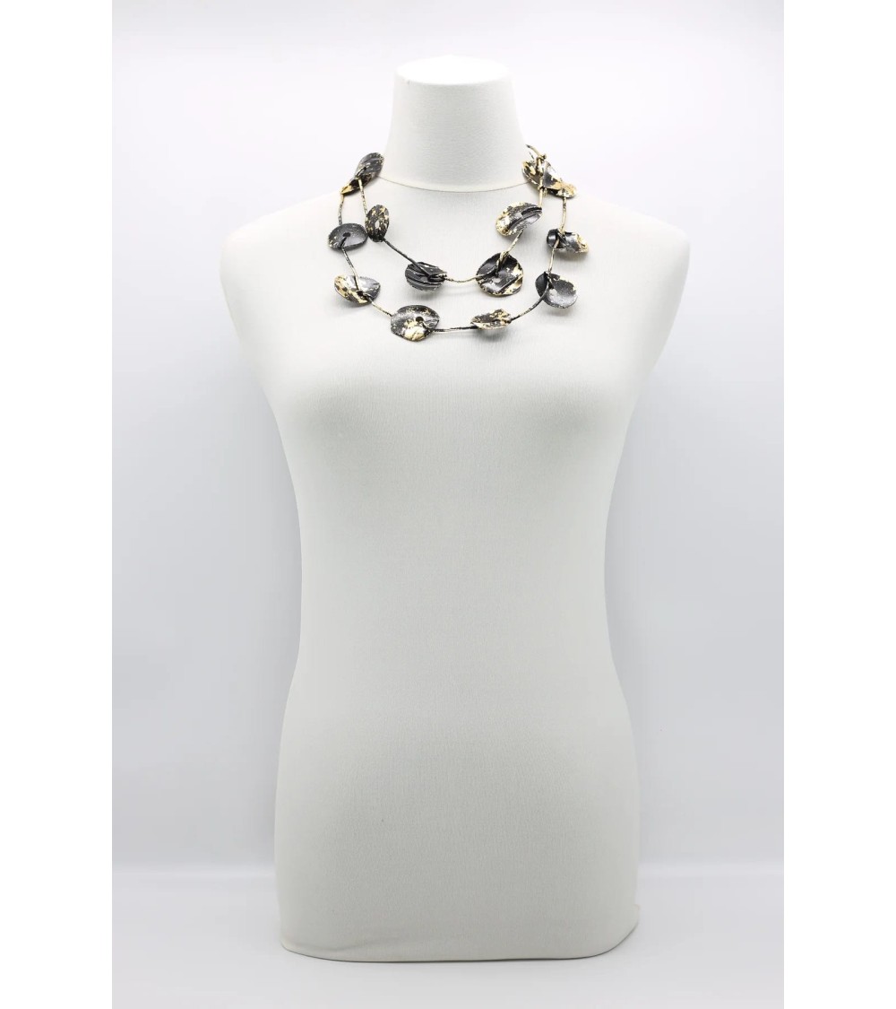 Coquelicot - Collier en similicuir et plastique recyclé Jianhui London fantaisie original femme suisse