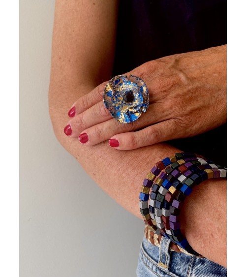 Pashmina Multi colour - Wooden Beads Snake Bracelet Jianhui London cute fashion design designer for women