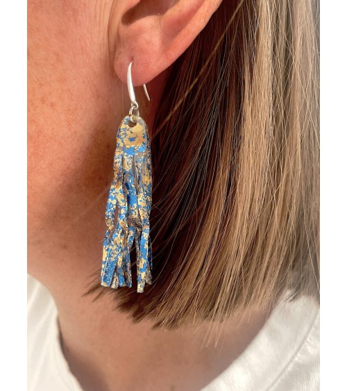 Aqua - Boucles d'oreilles pendantes en plastique upcyclé Jianhui London fantaisie original femme suisse