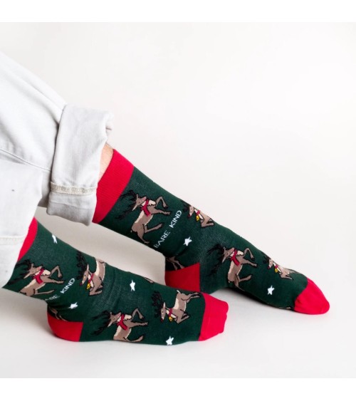 Rettet die Rentiere - Bambus Weihnachtssocken Bare Kind socke kuschelsocken für damen lustig herren farbige coole socken