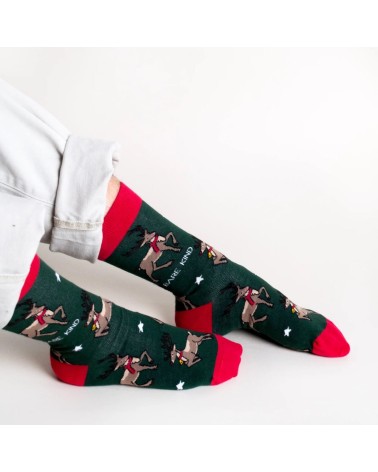 Sauvez les Rennes - Chaussettes de Noël en bambou Bare Kind jolies pour femme originales pour homme chausset rigolotes drole ...