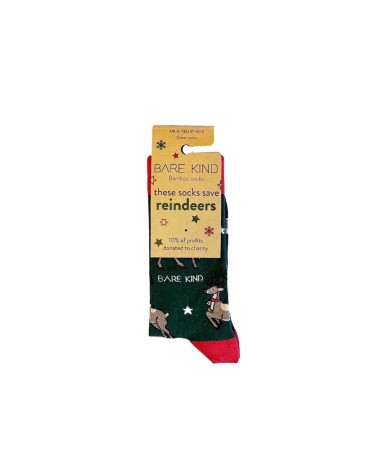 Sauvez les Rennes - Chaussettes de Noël en bambou Bare Kind jolies pour femme originales pour homme chausset rigolotes drole ...