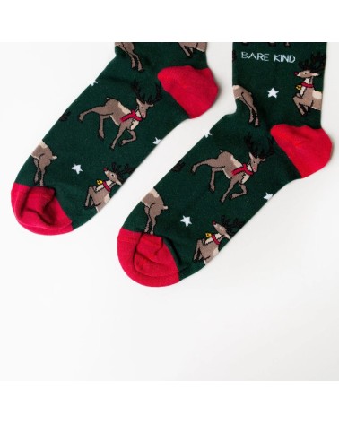 Rettet die Rentiere - Bambus Weihnachtssocken Bare Kind socke kuschelsocken für damen lustig herren farbige coole socken