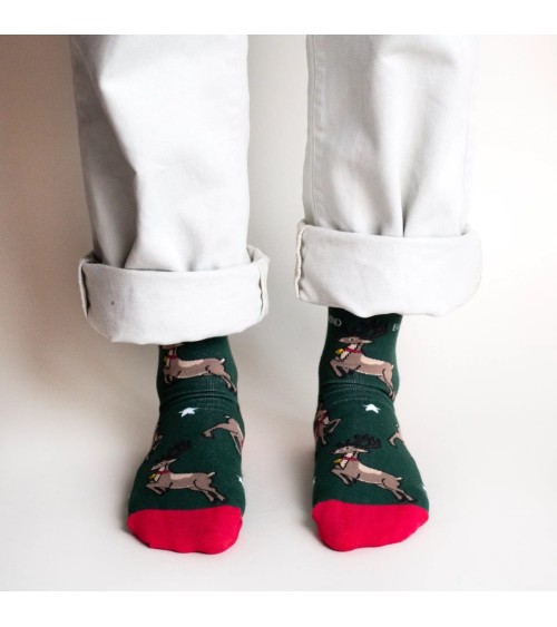 Sauvez les Rennes - Chaussettes de Noël en bambou Bare Kind jolies pour femme originales pour homme chausset rigolotes drole ...