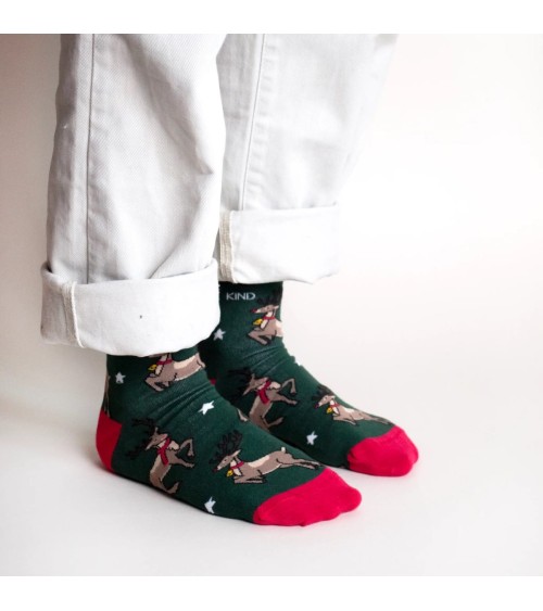 Sauvez les Rennes - Chaussettes de Noël en bambou Bare Kind jolies pour femme originales pour homme chausset rigolotes drole ...