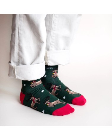 Sauvez les Rennes - Chaussettes de Noël en bambou Bare Kind jolies pour femme originales pour homme chausset rigolotes drole ...