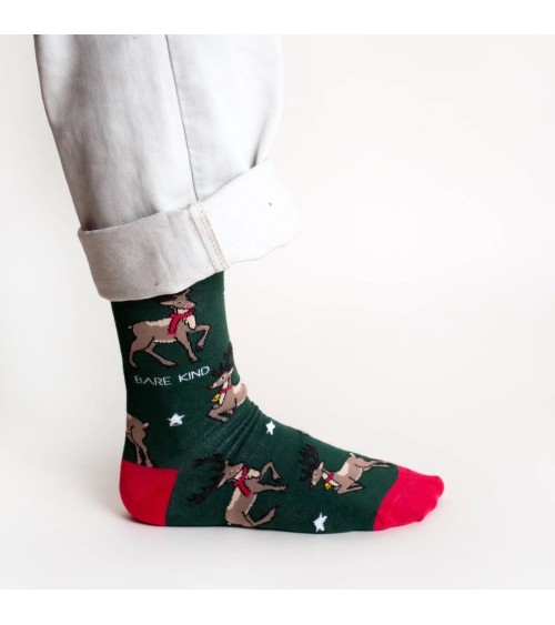 Rettet die Rentiere - Bambus Weihnachtssocken Bare Kind socke kuschelsocken für damen lustig herren farbige coole socken