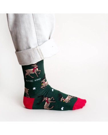 Sauvez les Rennes - Chaussettes de Noël en bambou Bare Kind jolies pour femme originales pour homme chausset rigolotes drole ...