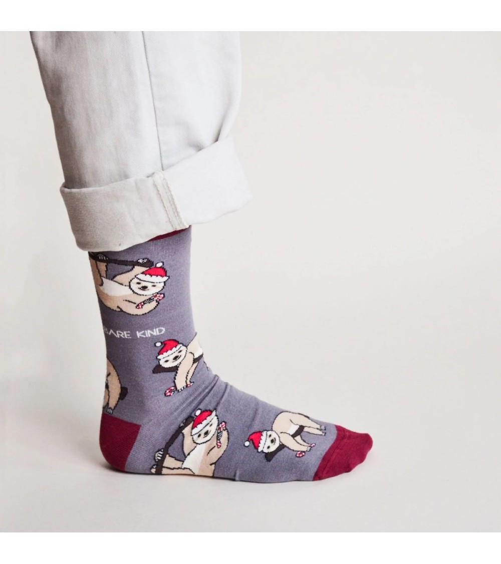 Rettet die Faultiere - Bambus Weihnachtssocken Bare Kind socke kuschelsocken für damen lustig herren farbige coole socken