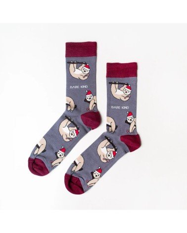 Rettet die Faultiere - Bambus Weihnachtssocken Bare Kind socke kuschelsocken für damen lustig herren farbige coole socken