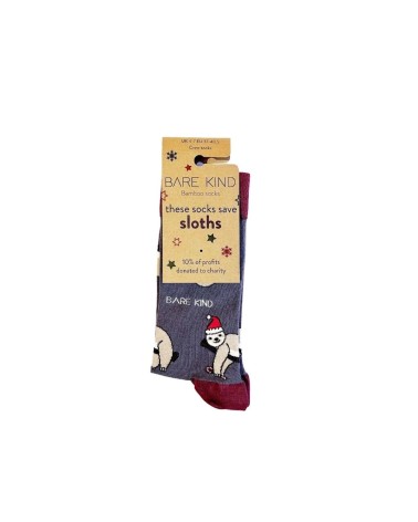 Rettet die Faultiere - Bambus Weihnachtssocken Bare Kind socke kuschelsocken für damen lustig herren farbige coole socken